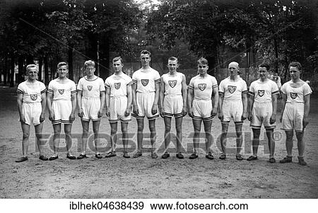 Soccer team during the group shot, 1930s, exact location unknown, Germany, Europe View Large Photo Image Stock Photo - Soccer team during the group shot, 1930s, exact location unknown, Germany, Europe. Fotosearch