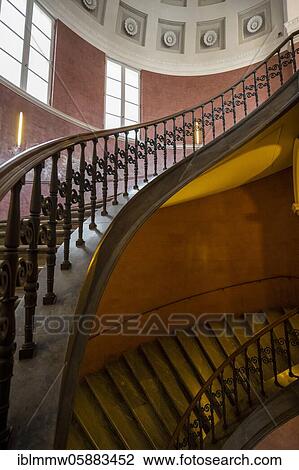 Stock Image - Spiral staircase, Munich Residence, Munich, Upper Bavaria, Bavaria, Germany, Europe. Fotosearch