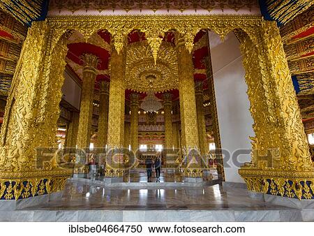Splendid interior of the Phra Maha Chedi Chai Mongkhon Pagoda, gilded columns, Wat Pha Nam Yoi Temple, Phuttha-Utthayan Park, Province Roi Et, Isan, Northeast, Thailand, Asia View Large Photo Image Stock Image - Splendid interior of the Phra Maha Chedi Chai Mongkhon Pagoda, gilded columns, Wat Pha Nam Yoi Temple, Phuttha-Utthayan Park, Province Roi Et, Isan, Northeast, Thailand, Asia. Fotosearch