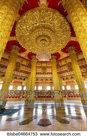 Splendid interior of the Phra Maha Chedi Chai Mongkhon Pagoda, gilded columns, Wat Pha Nam Yoi Temple, Phuttha-Utthayan Park, Province Roi Et, Isan, Northeast, Thailand, Asia View Large Photo Image Stock Image - Splendid interior of the Phra Maha Chedi Chai Mongkhon Pagoda, gilded columns, Wat Pha Nam Yoi Temple, Phuttha-Utthayan Park, Province Roi Et, Isan, Northeast, Thailand, Asia. Fotosearch