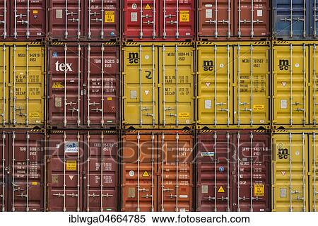 Stacked containers, full-size, Dornstadt loading station near Ulm, Baden-Württemberg, Germany, Europe View Large Photo Image Stock Photography - Stacked containers, full-size, Dornstadt loading station near Ulm, Baden-Württemberg, Germany, Europe. Fotosearch