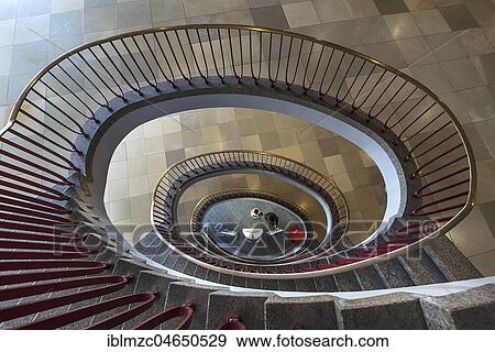 Staircase of the 1950s in the new town hall, Nuremberg, Middle Franconia, Bavaria, Germany, Europe View Large Photo Image Stock Photo - Staircase of the 1950s in the new town hall, Nuremberg, Middle Franconia, Bavaria, Germany, Europe. Fotosearch