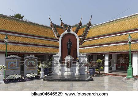 Statue of King Ananda Mahidol, forecourt of Wat Suthat, Royal Temple, Phra Nakhon, Bangkok, Thailand, Asia View Large Photo Image Stock Photo - Statue of King Ananda Mahidol, forecourt of Wat Suthat, Royal Temple, Phra Nakhon, Bangkok, Thailand, Asia. Fotosearch