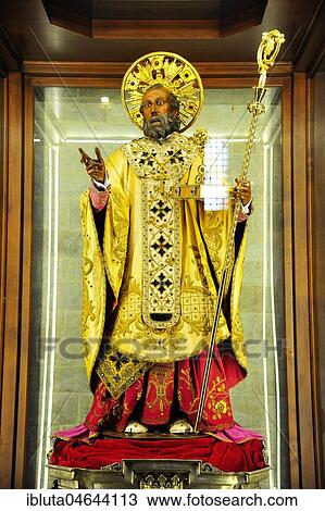 Stock Image - Statue of St. Nikolaus, Basilica San Nicola, Bari, Puglia, Italy, Europe. Fotosearch