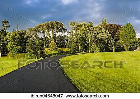 Street through garden, Dromoland Castle Hotel, County Clare, Republic of Ireland View Large Photo Image Stock Photo - Street through garden, Dromoland Castle Hotel, County Clare, Republic of Ireland. Fotosearch