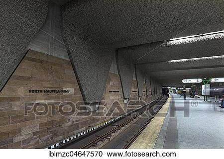 Stock Image - Subway station Fürth central railway station, Fürth, Middle Franconia, Bavaria, Germany, Europe. Fotosearch