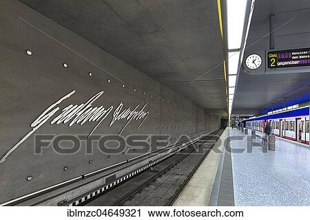 Stock Image - Subway station Gustav-Adolf-Strasse, Fürth, Middle Franconia, Bavaria, Germany, Europe. Fotosearch