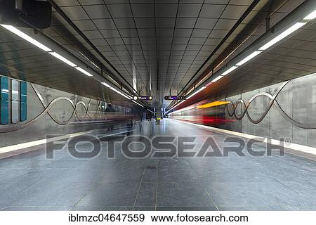 Subway station Kliniken, Fürth, Middle Franconia, Bavaria, Germany, Europe View Large Photo Image Stock Photo - Subway station Kliniken, Fürth, Middle Franconia, Bavaria, Germany, Europe. Fotosearch