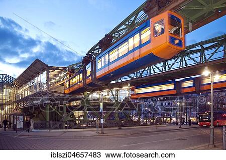 Suspension railway, car WSW GTW Generation 15, station Oberbarmen, Wuppertal, North Rhine-Westphalia, Germany, Europe View Large Photo Image Stock Image - Suspension railway, car WSW GTW Generation 15, station Oberbarmen, Wuppertal, North Rhine-Westphalia, Germany, Europe. Fotosearch