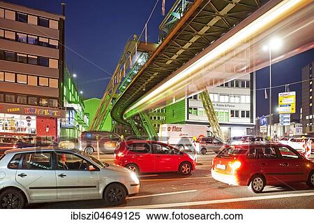Suspension railway, car WSW GTW Generation 15, station Oberbarmen, Wuppertal, North Rhine-Westphalia, Germany, Europe View Large Photo Image Stock Photography - Suspension railway, car WSW GTW Generation 15, station Oberbarmen, Wuppertal, North Rhine-Westphalia, Germany, Europe. Fotosearch