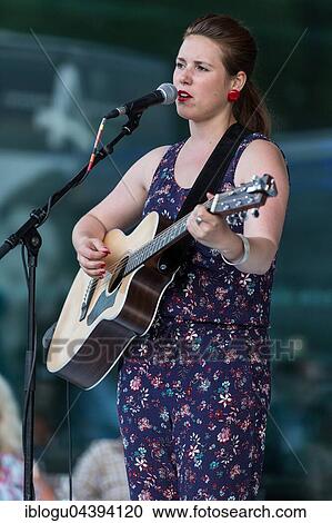 Stock Image - Swiss singer and songwriter Anna Mae live at the Blue Balls Festival Lucerne, Switzerland, Europe. Fotosearch