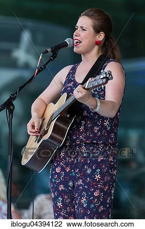 Stock Image - Swiss singer and songwriter Anna Mae live at the Blue Balls Festival Lucerne, Switzerland, Europe. Fotosearch