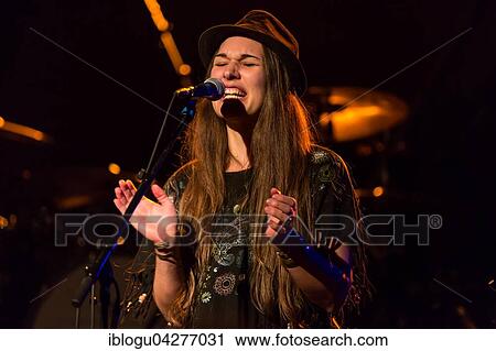 Stock Image - Swiss singer and songwriter Ishantu live at the Schüür Lucerne, Switzerland, Europe. Fotosearch