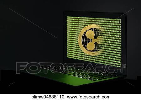 Symbol image cryptocurrency, digital currency, gold physical coin Ripple laptop with digital binary code View Large Photo Image Stock Image - Symbol image cryptocurrency, digital currency, gold physical coin Ripple laptop with digital binary code. Fotosearch
