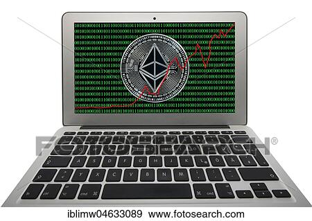 Symbol image cryptocurrency, digital currency, silver coin Ethereum, digital binary code, stock market, laptop, display, cutout View Large Photo Image Stock Photo - Symbol image cryptocurrency, digital currency, silver coin Ethereum, digital binary code, stock market, laptop, display, cutout. Fotosearch