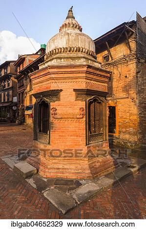 Stock Photo - Taumadhi Tole square, Bhaktapur, Nepal, Asia. Fotosearch