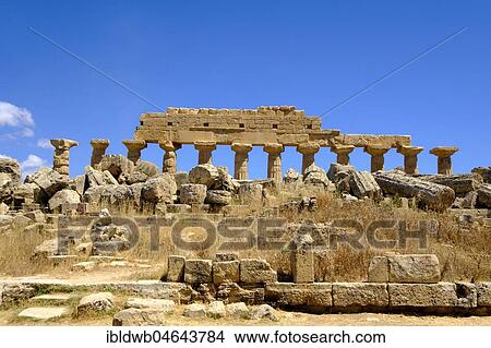 Temple ruin, temple C, Apollo temple, archaeological site, Selinunt, province of Trapani, Sicily, Italy, Europe View Large Photo Image Picture - Temple ruin, temple C, Apollo temple, archaeological site, Selinunt, province of Trapani, Sicily, Italy, Europe. Fotosearch