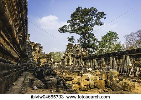 Stock Image - Temple ruins of the Khmer temple Ta Keo, Prasat Keo, temple complex, Angkor Wat, Angkor Archaeological Park, Siem Reap Province, Cambodia, Asia. Fotosearch