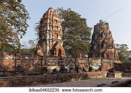 Temple Tower Ruins, Prang, Wat Maha That, Wat Mahathat, Ayutthaya, Thailand, Asia View Large Photo Image Stock Photography - Temple Tower Ruins, Prang, Wat Maha That, Wat Mahathat, Ayutthaya, Thailand, Asia. Fotosearch