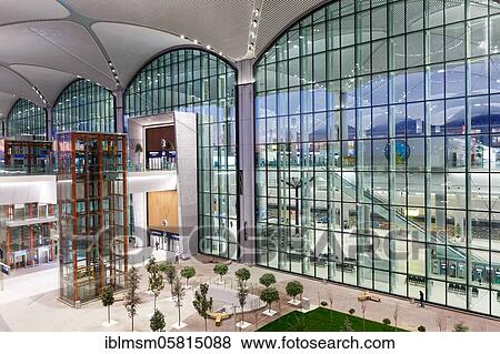 Stock Photo - Terminal New Istanbul Airport (ISL/IST) in the, Istanbul, Turkey, Asia. Fotosearch