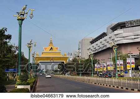 Thai style city gate next to modern Central Plaza shopping centre, Khon Kaen, Isan, Thailand, Asia View Large Photo Image Stock Photo - Thai style city gate next to modern Central Plaza shopping centre, Khon Kaen, Isan, Thailand, Asia. Fotosearch