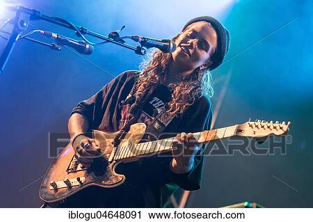 Stock Image - The Australian singer and songwriter Tash Sultana live at the 25th Blue Balls Festival in Lucerne, Switzerland, Europe. Fotosearch