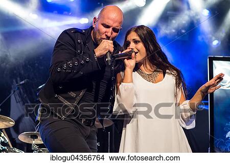 Picture - The Austrian Symphonic-Metal-Band Serenity with singer Georg Neuhauser and singer Natascha Koch live in the Schüür Lucerne, Switzerland, Europe. Fotosearch