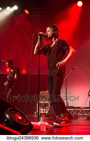Stock Photograph - The British bluesrock band The Temperance Movement live at the Blue Balls Festival Lucerne, Switzerland Phil Campbell, vocals Paul Sayer, guitar Nick Fyffe, bass Damon Wilson, drums. Fotosearch