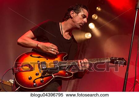 Stock Photography - The British bluesrock band The Temperance Movement live at the Blue Balls Festival Lucerne, Switzerland Phil Campbell, vocals Paul Sayer, guitar Nick Fyffe, bass Damon Wilson, drums. Fotosearch
