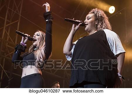 Stock Photo - The British electropop band Clean Bandit live at the 26th Heitere Open Air in Zofingen, Aargau, Switzerland, Europe. Fotosearch