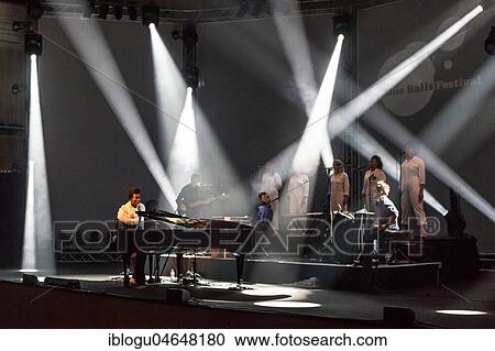Stock Image - The British musician and songwriter Benjamin Clementine live at the 25th Blue Balls Festival in Lucerne, Switzerland, Europe. Fotosearch