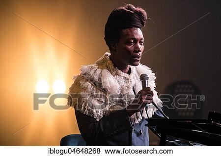 Stock Photo - The British musician and songwriter Benjamin Clementine live at the 25th Blue Balls Festival in Lucerne, Switzerland, Europe. Fotosearch