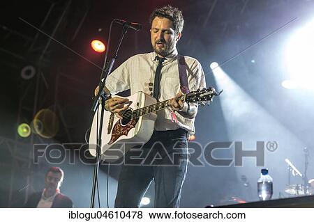 Stock Photo - The British musician Frank Turner & The Sleeping Souls live at the 27th Heitere Open Air in Zofingen, Aargau, Switzerland, Europe. Fotosearch