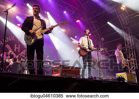 Stock Photography - The British musician Frank Turner & The Sleeping Souls live at the 27th Heitere Open Air in Zofingen, Aargau, Switzerland, Europe. Fotosearch