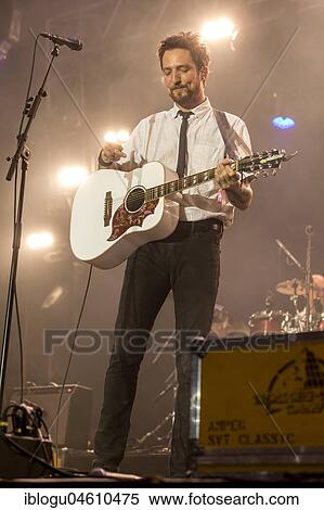 Stock Photography - The British musician Frank Turner & The Sleeping Souls live at the 27th Heitere Open Air in Zofingen, Aargau, Switzerland, Europe. Fotosearch