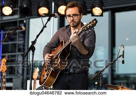 Stock Image - The British musician James Levaux live at the 25th Blue Balls Festival in Lucerne, Switzerland, Europe. Fotosearch