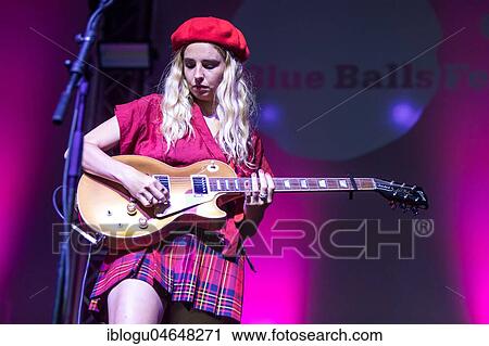 Stock Image - The British musician Laurel live at the 25th Blue Balls Festival in Lucerne, Switzerland, Europe. Fotosearch