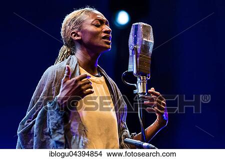 Picture - The British singer and songwriter Ala. ni live at the Blue Balls Festival Lucerne, Switzerland, Europe. Fotosearch