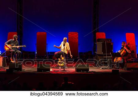 Stock Photo - The British singer and songwriter Ala. ni live at the Blue Balls Festival Lucerne, Switzerland, Europe. Fotosearch