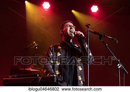 Stock Image - The British singer and songwriter Jamie Lidell live at the 25th Blue Balls Festival in Lucerne, Switzerland, Europe. Fotosearch