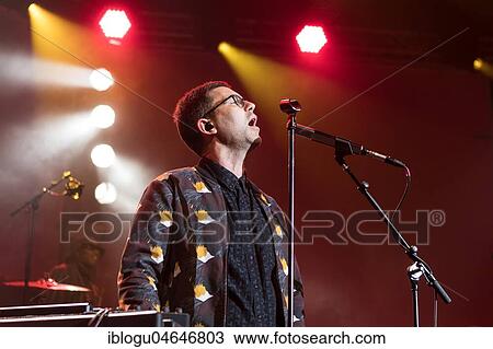 Stock Image - The British singer and songwriter Jamie Lidell live at the 25th Blue Balls Festival in Lucerne, Switzerland, Europe. Fotosearch