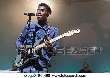 Stock Photo - The British singer and songwriter Samm Henshaw live at the 25th Blue Balls Festival in Lucerne, Switzerland, Europe. Fotosearch