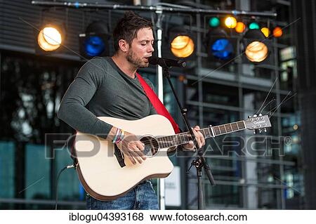 Stock Photo - The British singer and songwriter Gareth Icke live at the Blue Balls Festival Lucerne, Switzerland, Europe. Fotosearch