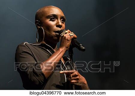Stock Image - The British soul pop singer Laura Mvula live at the Blue Balls Festival Lucerne, Switzerland, Europe. Fotosearch