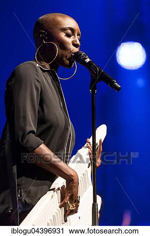 Stock Image - The British soul pop singer Laura Mvula live at the Blue Balls Festival Lucerne, Switzerland, Europe. Fotosearch