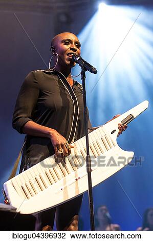 Stock Image - The British soul pop singer Laura Mvula live at the Blue Balls Festival Lucerne, Switzerland, Europe. Fotosearch