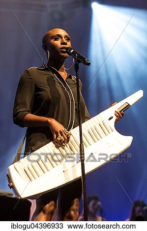Stock Image - The British soul pop singer Laura Mvula live at the Blue Balls Festival Lucerne, Switzerland, Europe. Fotosearch