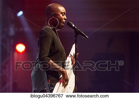 Stock Photo - The British soul pop singer Laura Mvula live at the Blue Balls Festival Lucerne, Switzerland, Europe. Fotosearch