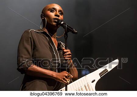 Stock Photo - The British soul pop singer Laura Mvula live at the Blue Balls Festival Lucerne, Switzerland, Europe. Fotosearch