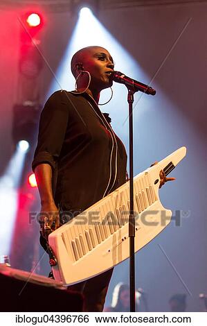 Stock Photograph - The British soul pop singer Laura Mvula live at the Blue Balls Festival Lucerne, Switzerland, Europe. Fotosearch